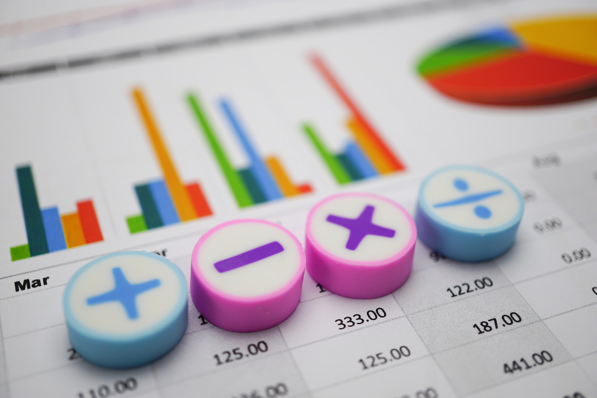 Math Symbols Charts Graphs spreadsheet. Finance Banking